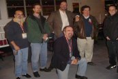L-R: Miguel Angel	de Alba, Peter Fairley, Mark Neuzil, Chris Bowman (kneeling), Dan Fagin, Saul Chernos. Photo by Bill Kovarik.